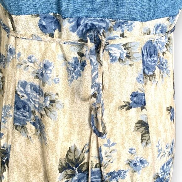 Vintage California Concepts Dress Denim Button Up Blue Floral Sleeveless Maxi - Picture 6 of 7